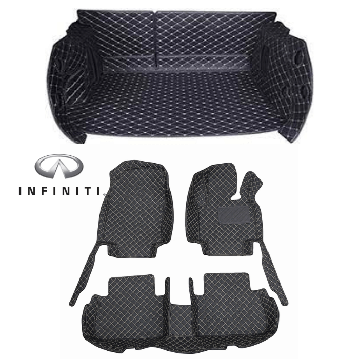 CarLux™ Complete Floor Protection Set: 3D Boot Liner and Car Mats For Your Infiniti