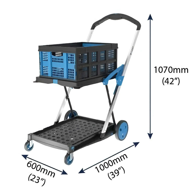 V-Cart Folding Trolley with Collapsible Basket