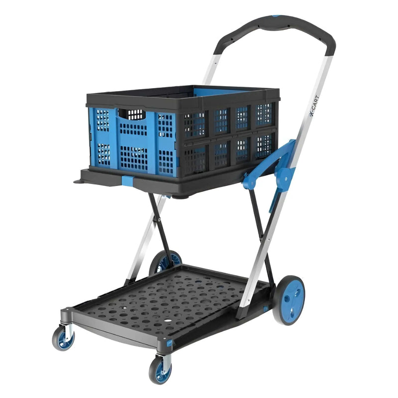 V-Cart Folding Trolley with Collapsible Basket