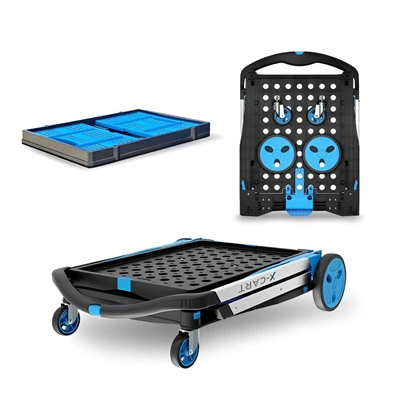 V-Cart Folding Trolley with Collapsible Basket