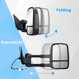 Manual Fold Extendable Tow Mirrors for 2005-2015 Toyota Hilux